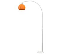 HOMCOM Floor Lamp for Living Room, Modern Standing Lamp with Shade & Foot Switch for Bedroom, Office, Orange