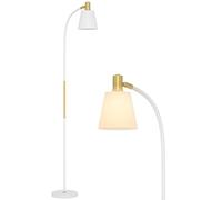 HOMCOM Floor Lamp for Living Room, Spotlight Reading Standing Lamp with Adjustable Height, Rocker on/Off Switch, Indoor Task Lighting for Bedroom, Office, White (Bulb not Included)