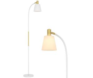HOMCOM Floor Lamp for Living Room, Spotlight Reading Standing Lamp with Adjustable Height, Rocker on/off Switch, Indoor Task Lighting for Bedroom, Office, White (Bulb not Included)