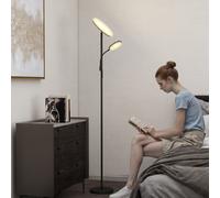 HOMCOM Floor Lamp for Living Room, Standing Lamp with 4 Scene Modes, Black HOMCOM Black