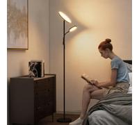 HOMCOM Floor Lamp for Living Room, Standing Lamp with 4 Scene Modes, Black - Yes - Metal, PC - Floor Lamp