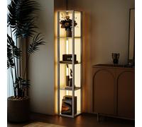 HOMCOM Floor Lamp for Living Room, Standing Lamp with Foot Switch in Natural HOMCOM Natural