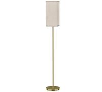 HOMCOM Floor Lamp, Modern Standing Lamp with Linen Shade, Gold Tone HOMCOM Gold