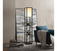HOMCOM Floor Lamp Reading Lamp with 3-Tier Storage Shelf Black