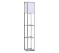 HOMCOM Floor Lamp Reading Lamp With 3 Tier Storage Shelf Grey, Grey