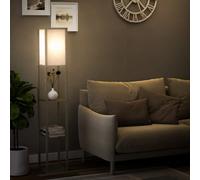 HOMCOM 3-Tier Floor Lamp, Bulb not Included, Oak