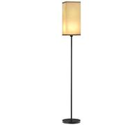 HOMCOM Standing Floor Lamp with Linen Shade for Living Room - Bedroom - Black | TJ Hughes