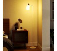 HOMCOM Floor Lamp with 350° Rotatable Head, Modern Standing Lamp, White