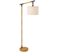 HOMCOM Modern Floor Lamps for Living Room with Rotating Lampshade, Standing Lamp for Bedroom, LED Bulb Included, Brown