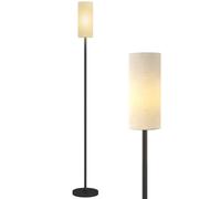 HOMCOM Floor Lamp with Linen Shade & Foot Switch for Living Room - White | TJ Hughes