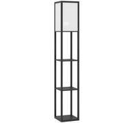 HOMCOM Floor Lamp with Shelves, 3 Layer Column Modern Standing Lamp for Living Room, Bedroom, Office, Bulb not Included, Black
