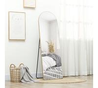 Homcom Floor Mirror Wall Mount Leaning Standing Mirror 50 X 150Cm Gold Tone