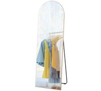 HOMCOM Floor Mirror Wall Mount Leaning Standing Mirror 50 x 150cm Gold Tone
