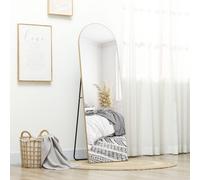 HOMCOM Floor Mirror Wall Mount Leaning Standing Mirror 50 x 150cm Gold Tone