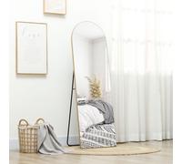 HOMCOM Floor Mirror Wall Mount Leaning Standing Mirror 50 x 150cm Gold Tone
