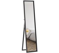 HOMCOM Floor Mirror Wall Mounted Leaning Standing Mirror - Black | TJ Hughes Silver