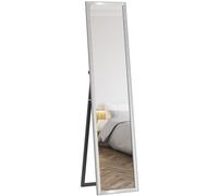 HOMCOM Floor Mirror Wall Mounted Leaning Standing Mirror - Silver | TJ Hughes