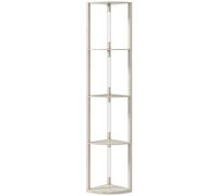HOMCOM Floor Standing Lamp with Shelves, LED Floor Lamp with 3000K Dimmable Warm White Light for Living Room Bedroom, Oak Aosom UK