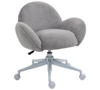 HOMCOM Fluffy Office Chair for Bedroom - Grey, White