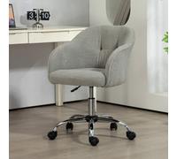 HOMCOM Teddy Fleece Swivel Chair - Grey, Super Soft Upholstery, none