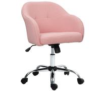 Fluffy Vanity Chair for Desk, with Height Adjustable, Wheels, Pink HOMCOM Pink One Size