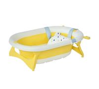 HOMCOM Foldable Baby Bath Tub Ergonomic with Temperature-Induced Water Plug