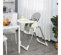 HOMCOM Foldable Baby High Chair/Toddler Chair Height Back Footrest Adjustable
