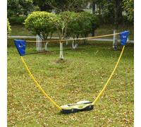 HOMCOM 2.8m Portable Folding Badminton Net Set with 4 Badminton Rackets | 2 Nylon Shuttlecocks, for Adults Kids, Indoor Outdoor, Exercise Training
