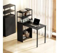 HOMCOM Foldable Computer Desk, Home Office Desk for Small Spaces, Black HOMCOM Black