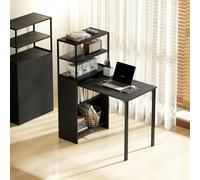 HOMCOM Foldable Computer Desk, Home Office Desk for Small Spaces - Black - 60 - Particleboard, steel