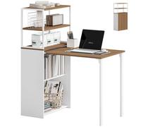 Homcom Foldable Computer Desk, Home Office Desk For Small Spaces, Natural Multi