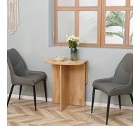 Foldable Dining Table Compact Drop Leaf Table for Kitchen Oak