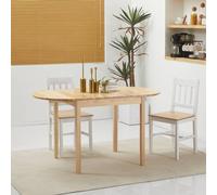 HOMCOM Foldable Dining Table Solid Wood Drop Leaf Table Natural - 835-908V00ND