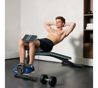 HOMCOM Foldable Dumbbell Bench Weight Training, 7 Incline Adjustable, Blue - 160cmx54cmx106cm