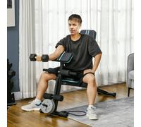 HOMCOM Foldable Dumbbell Bench Weight Training, 7 Incline Adjustable, Blue