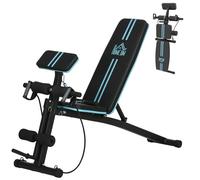 Homcom Foldable Dumbbell Bench Weight Training, 7 Incline Adjustable In Black Black
