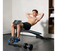 Homcom Foldable Dumbbell Bench Weight Training, 7 Incline Adjustable In Blue Blue One Size