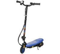 HOMCOM Foldable Electric Scooter 120W LED Headlight 12km/h Ages 7-14 Blue | Three Mode, Warning Bell, Adjustable Height, Maximum Speed