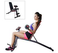 HOMCOM Foldable Exercise Bench 6 Levels Adjustment - Black/Red