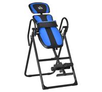 HOMCOM Foldable Gravity Inversion Table - Fitness Bench w/ Soft Ankle Cushions | TJ Hughes Blue