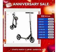 HOMCOM Foldable Kick Scooter for Kids w/ Adjustable Height, Break, Big Wheels black