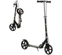 HOMCOM Foldable Kids Scooter with Adjustable Height & Brake for Boys and Girls, Ages 7-14, Black Aosom UK