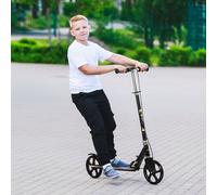 HOMCOM Foldable Kids Toddler Scooter with Adjustable Height, Brake, Big Wheels - Black HOMCOM Black