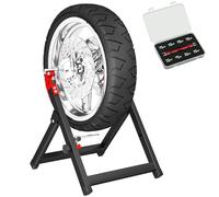 HOMCOM Foldable Motorcycle Wheel Balancer Truing Stand Steel, Black