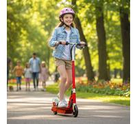 HOMCOM Foldable Powered Scooter with Adjustable Seat & Brake in Red HOMCOM Red