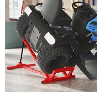 Homcom Foldable Ride On Lawn Mower Lift, 400 Kg Telescopic Maintenance Jack In Red Red