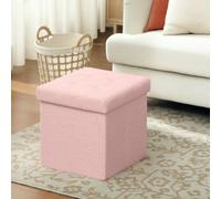 Homcom Foldable Sherpa Fleece Storage Ottoman, 38 X 38 X 38 Cm, Pink