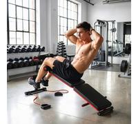 Homcom Foldable Sit Up Bench 5-Level Adjustable Core Workout For Home Gym Black