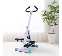 HOMCOM Foldable Stepper Adjustable Step Machine w/ Handlebar LCD Display in White HOMCOM White
