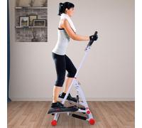 Homcom Foldable Stepper Adjustable Step Machine W/ Handlebar Lcd Display, Red